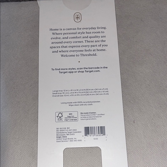 Threshold Desk Tray Set in Cream and Brown - Picture 6 of 8